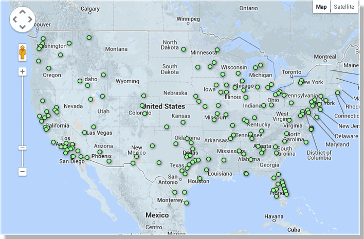 U.S. Summer Show Map