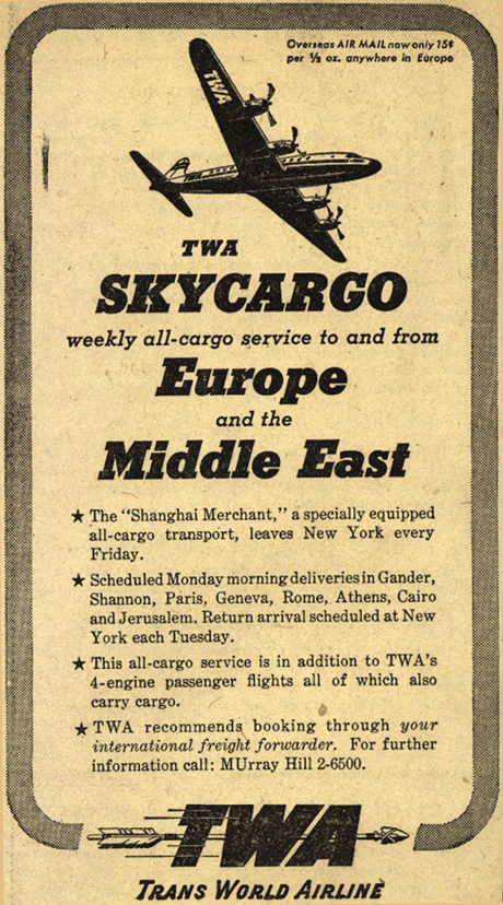 TWAA Sky Cargo 1947 Ad