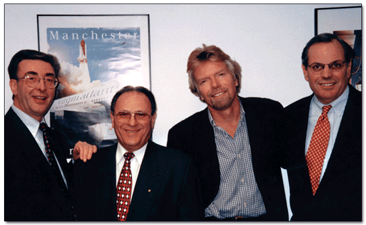 Alan Chambers, Angelo Pusateri, Richard Branson and John Ryan