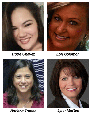 Hope Chavez, Lori Solomon, Adriana Trueba and Lynn Mertes