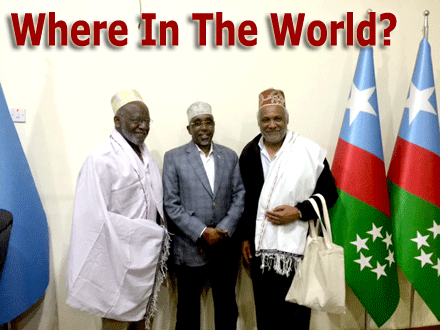 Issa Baluch, Hon. Sharif Hassan Sheik Aden and Professor Wesley Harris