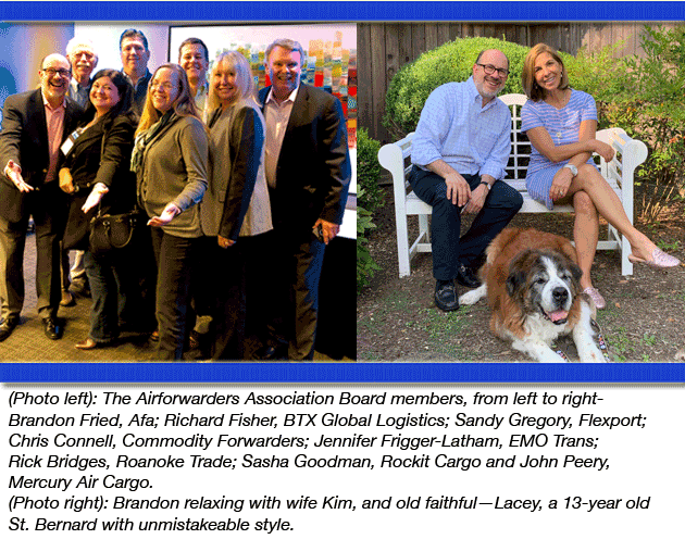 Brandon Fried and Afa board members, wife Kim and dog Lacey