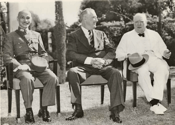 Chiang Kai Shek, Franklin Roosevelt and Winston Churchill