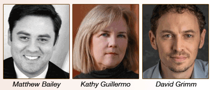 Matthew Bailey, Kathy Guillermo and David Grimm