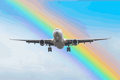 Rainbow airplane