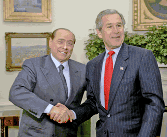 Silvio Berlusconi, George Bush