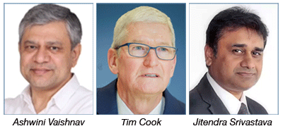 Ashwini Vaishnav, Tim Cook, Jitendra Srivastava