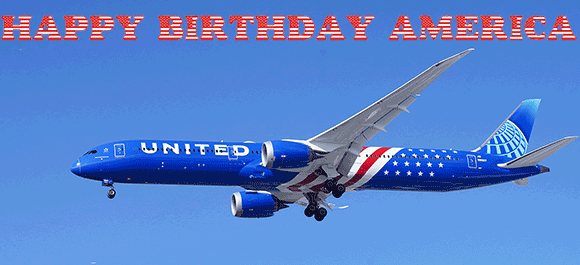 United Airlines America 250 Birthday Livery